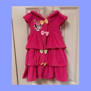 Disney Pink Ruffled Tiered Cover up with Flutter Sleeves